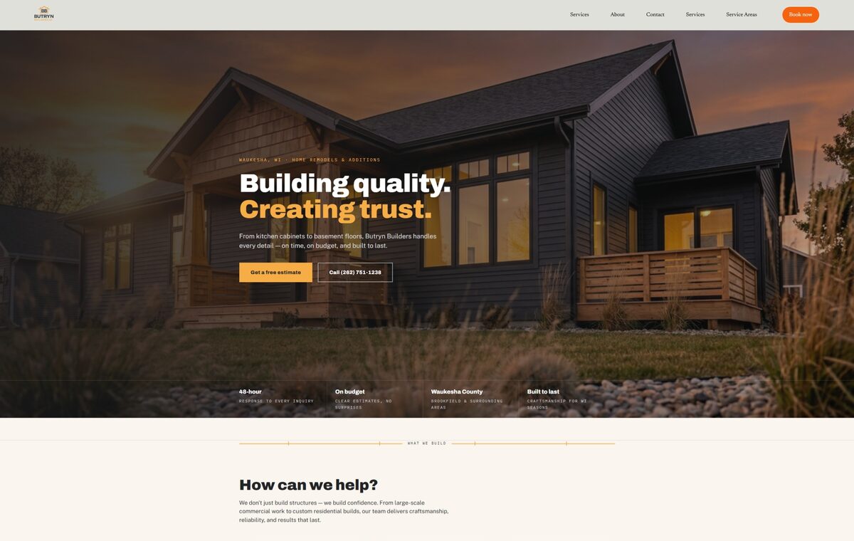 Butryn Builders website, filed with this work order